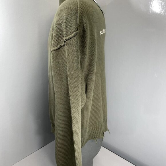 Scuffers Unisex Distressed Knit Sweater with Back Logo - Picture 7 of 8